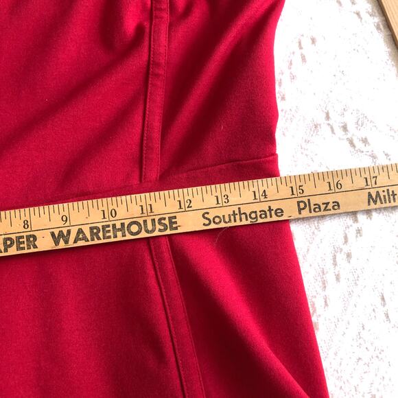 INC Red Fit & Flare Mini Dress Square Neck Sleeveless M Holiday Party Date Night - Picture 11 of 13